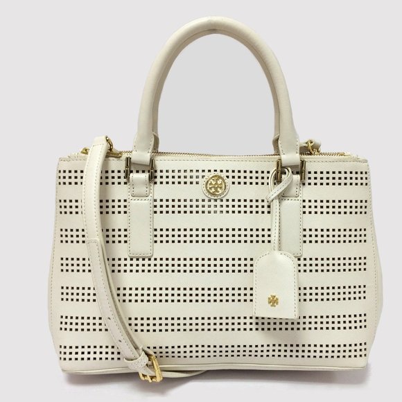 Tory Burch Robinson Birch Double Zip Bag - Picture 1 of 12